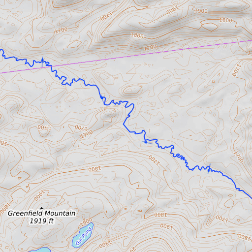 OpenTopoMap map of Robinson River, NY