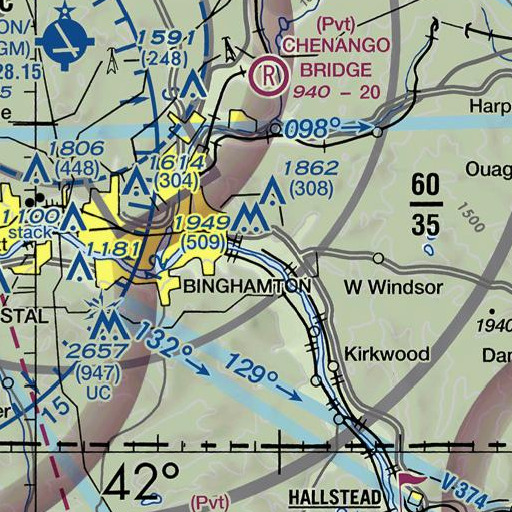 FAA VFR chart of Rogers School, NY