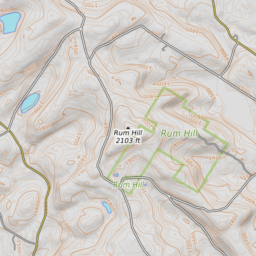 OpenTopoMap map of Rum Hill, NY