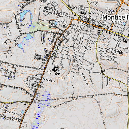 OpenTopoMap map of Rutherford School, NY