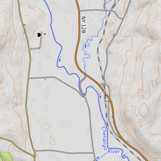 OpenTopoMap map of Sangerfield River, NY