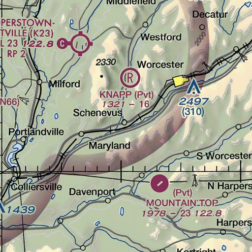 FAA VFR chart of Sparrowhawk Brook, NY