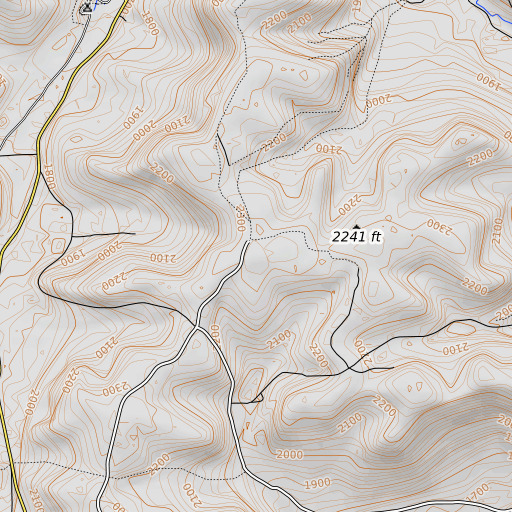 OpenTopoMap map of Thunder Rocks, NY