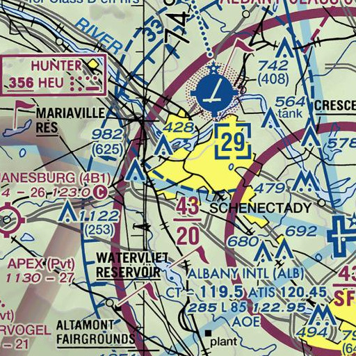 FAA VFR chart of Van Corlaer Elementary School, NY
