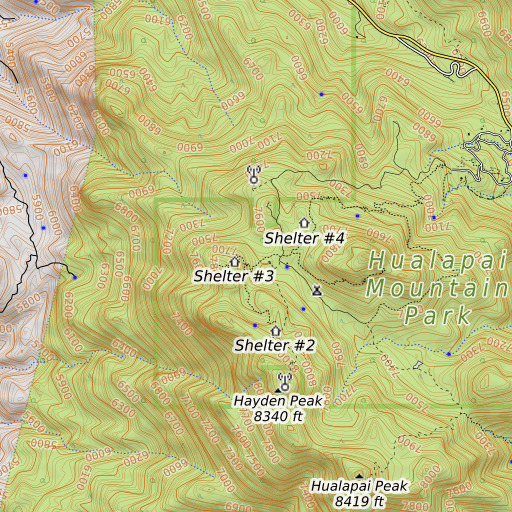 OpenTopoMap map of Potato Patch, AZ