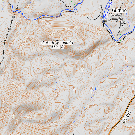 OpenTopoMap map of Pothole, AZ