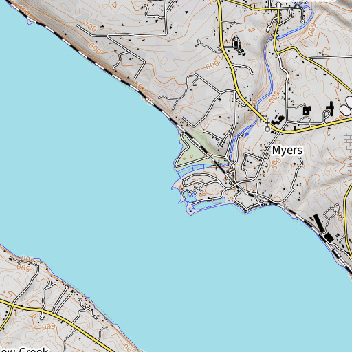 OpenTopoMap map of Salmon Creek, NY