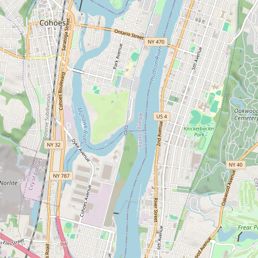 OpenStreetMap map of Mohawk River, NY