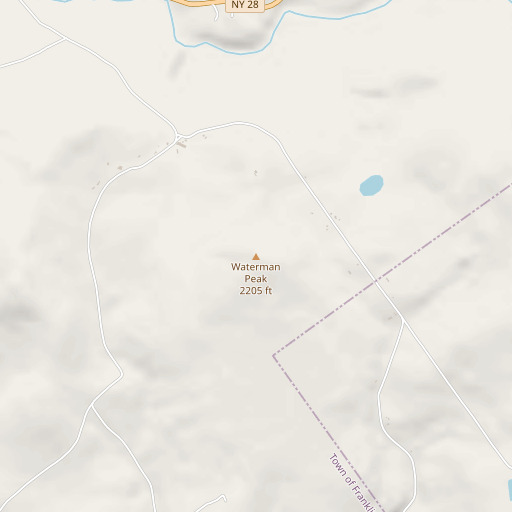 OpenStreetMap map of Waterman Peak, NY