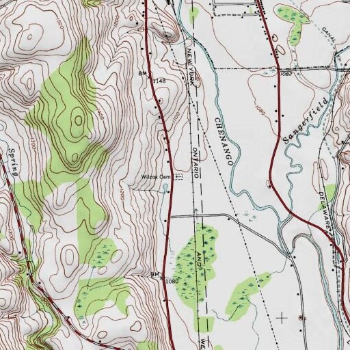 USGS 24K topo map of Willcox Cemetery, NY