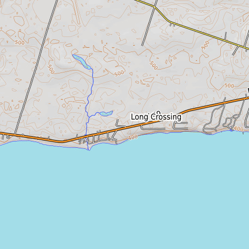 OpenTopoMap map of Long Crossing, NY