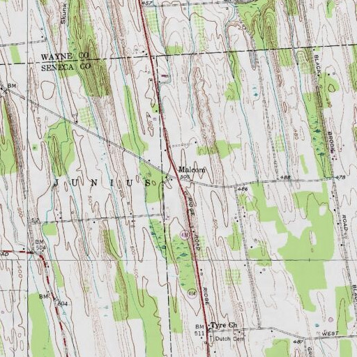 USGS 24K topo map of Malcon, NY