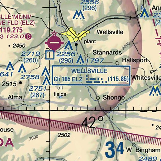 FAA VFR chart of Mapes, NY
