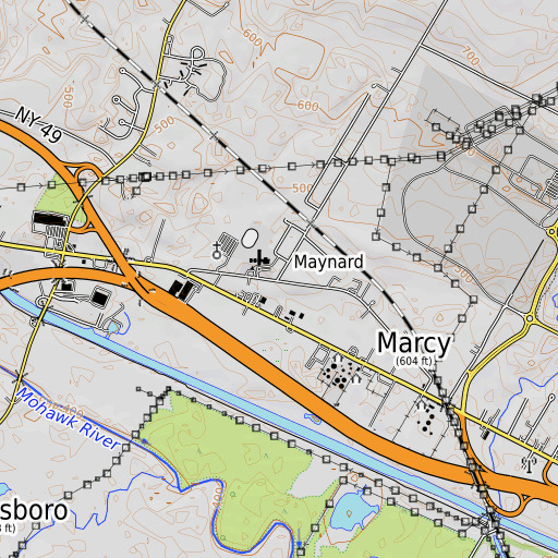 OpenTopoMap map of Maynard, NY