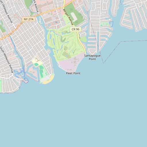 OpenStreetMap map of Bergan Point, NY