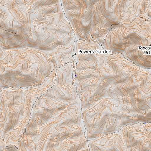 OpenTopoMap map of Powers Garden Spring, AZ
