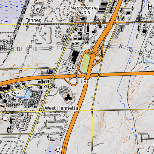 OpenTopoMap map of Interchange 46, NY