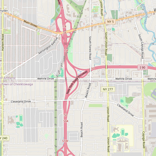 OpenStreetMap map of Interchange 50, NY