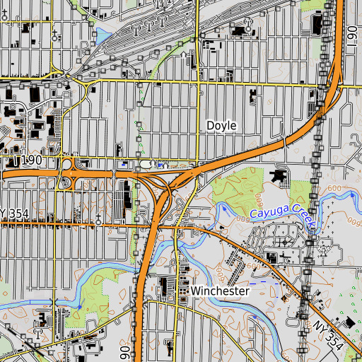 OpenTopoMap map of Interchange 53, NY