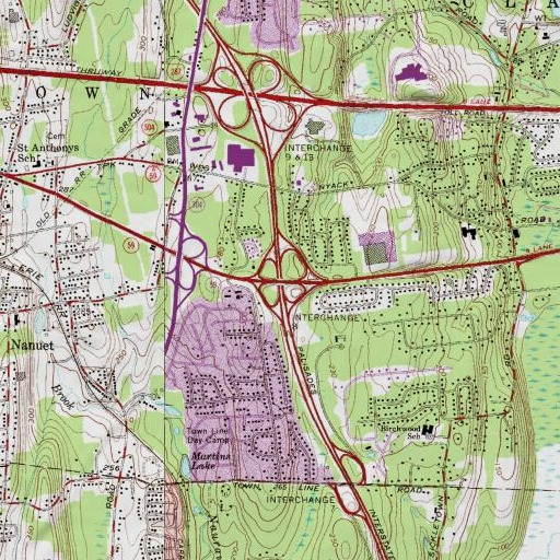 USGS 24K topo map of Interchange 8, NY