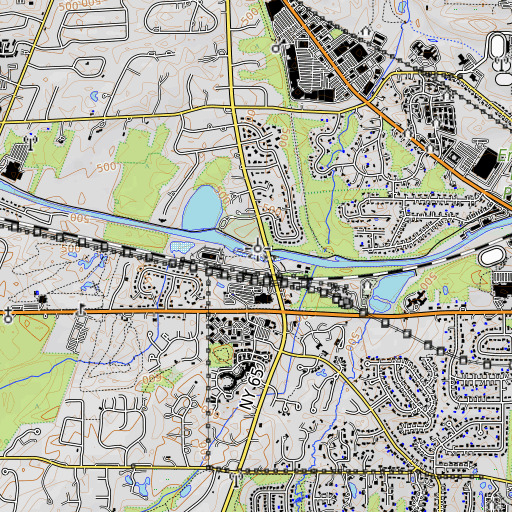 OpenTopoMap map of Lock 32, NY