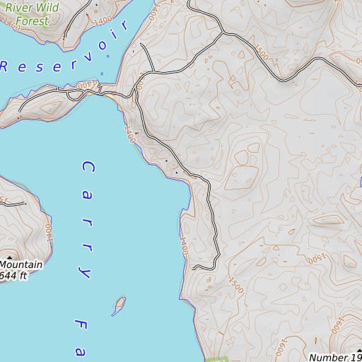 OpenTopoMap map of Brandy Brook, NY