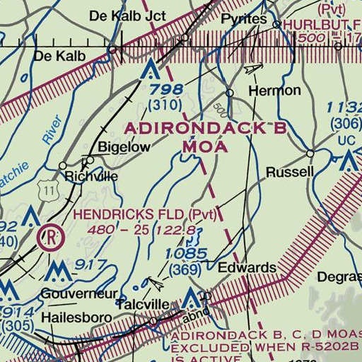 FAA VFR chart of Brandy Brook, NY