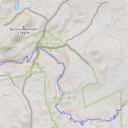OpenTopoMap map of Deerlick Rapids, NY