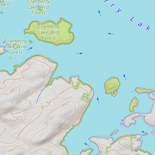 OpenTopoMap map of Deremo Point, NY
