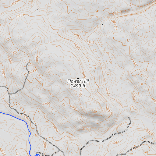 OpenTopoMap map of Flower Hill, NY