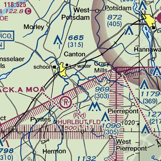 FAA VFR chart of Grannis Brook, NY