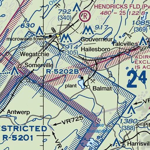 FAA VFR chart of Mud Pond, NY