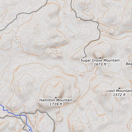 OpenTopoMap map of Randle Meadows, NY