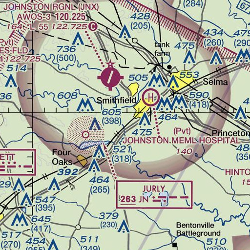 FAA VFR chart of Arters Branch, NC