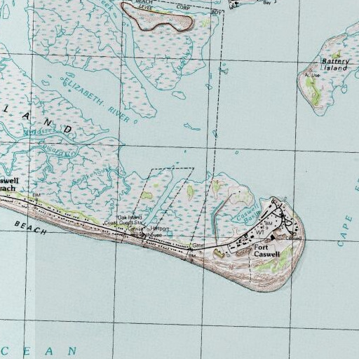 USGS 24K topo map of Boathouse Creek, NC