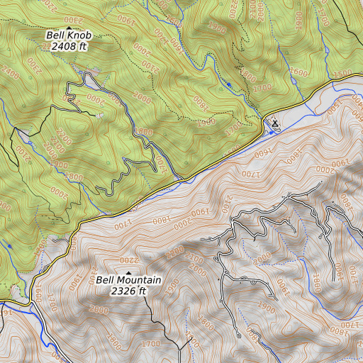 OpenTopoMap map of Cook Branch, NC