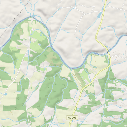 OpenStreetMap map of Crisco Branch, NC