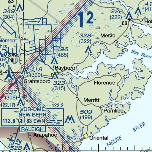 FAA VFR chart of Fowler Point, NC