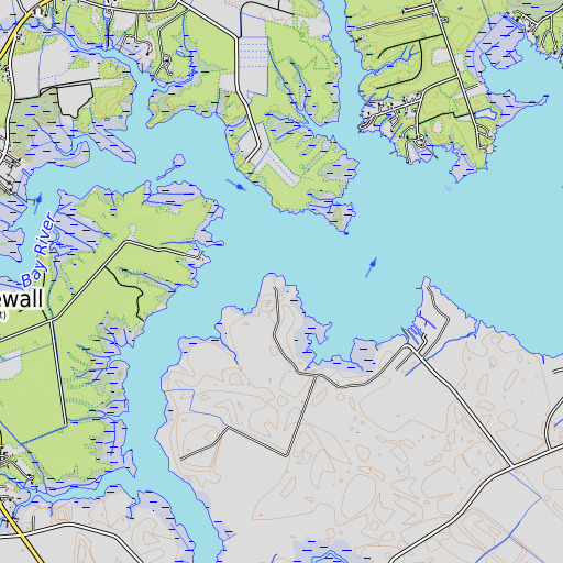 OpenTopoMap map of Fowler Point, NC