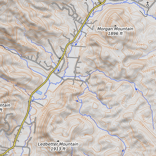 OpenTopoMap map of Marks Creek, NC