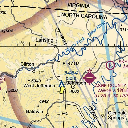 FAA VFR chart of Phoenix Mountain, NC