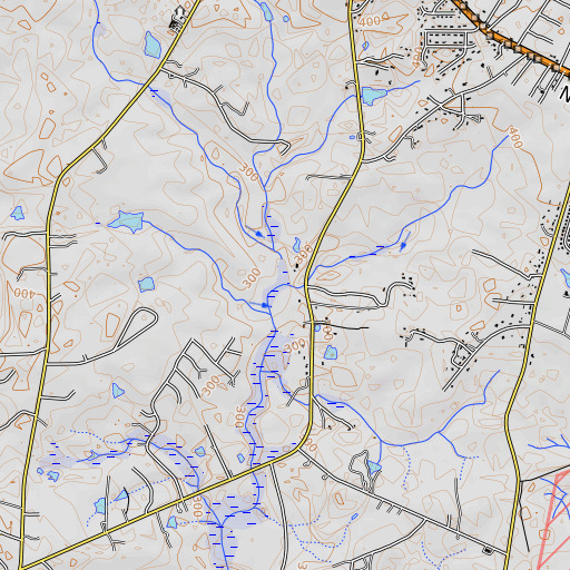 OpenTopoMap map of Wildcat Branch, NC