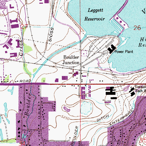 Topographic Map of Bruceville Cemetery, CO