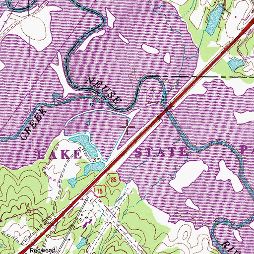 Topographic Map of Brinkley Lake Dam, NC
