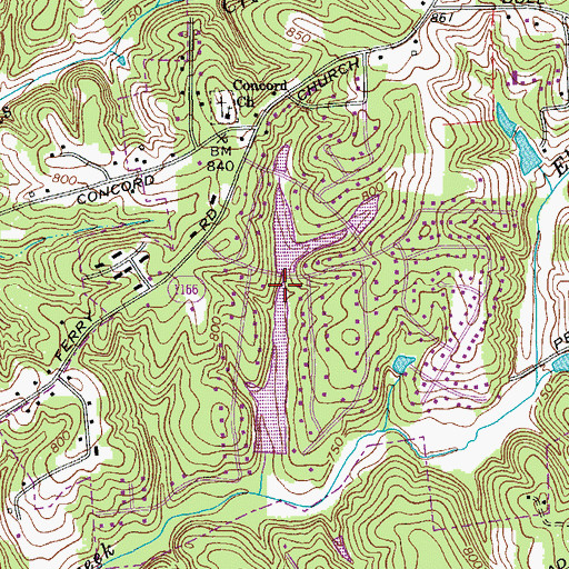 Topographic Map of Lake Desmond Dam, NC