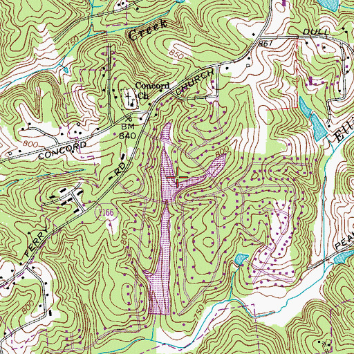 Topographic Map of Lake Falmouth, NC