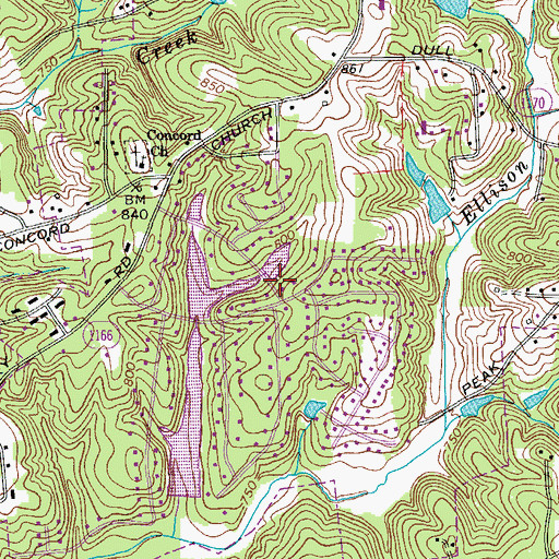 Topographic Map of Lake Falmouth Dam, NC