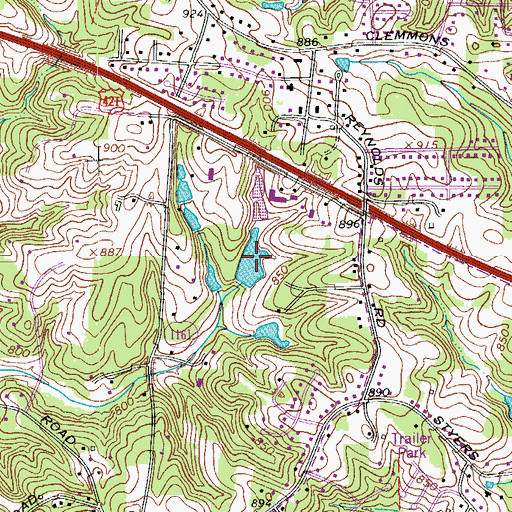 Topographic Map of Parker Lake Number Two, NC