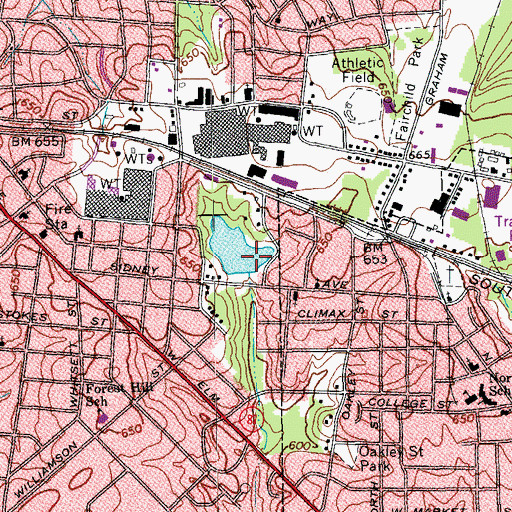 Topographic Map of Snoffers Lake Dam, NC