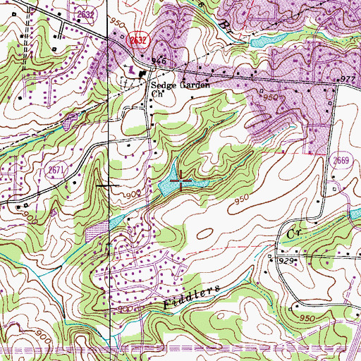 Topographic Map of Lee Lake, NC
